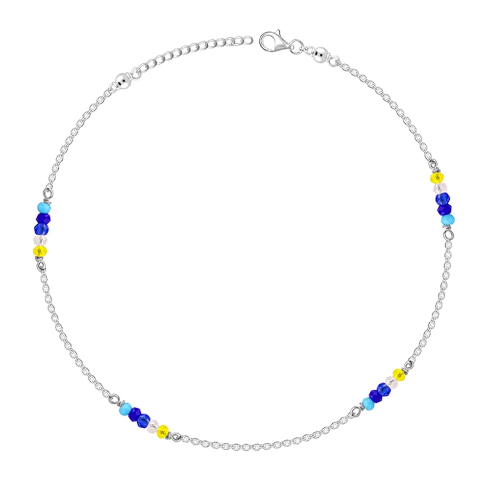 Giva 925 Silver Dawn Glow Anklet,Single | Gifts For Women And Girls | With Certificate Of Authenticity And 925 Stamp | 6 Months 