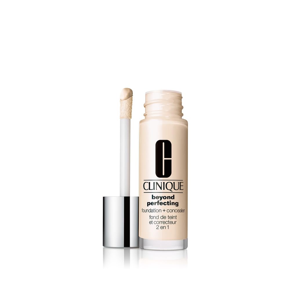 Clinique Beyond Perfecting Liquid Lightweight Full Coverage Foundation + Concealer For Dry Combination to Oily Skin Types, Shell
