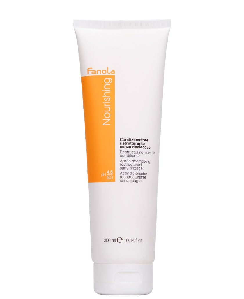 Fanola Restructuring Leave In Conditioner - Hydrating Hair Care with Frizz Control & Breakage Repair - Made with Linseed Oil & M