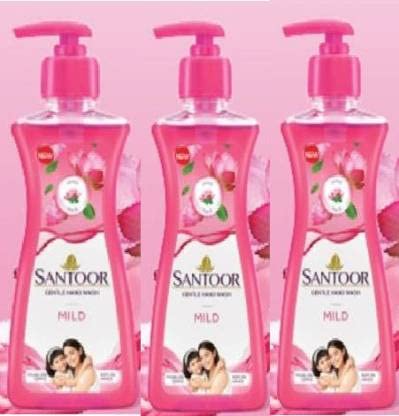 Santoor Gentle Hand Wash Mild 200Ml3=600Ml Hand Wash Pump Dispenser (3 X 200 Ml)