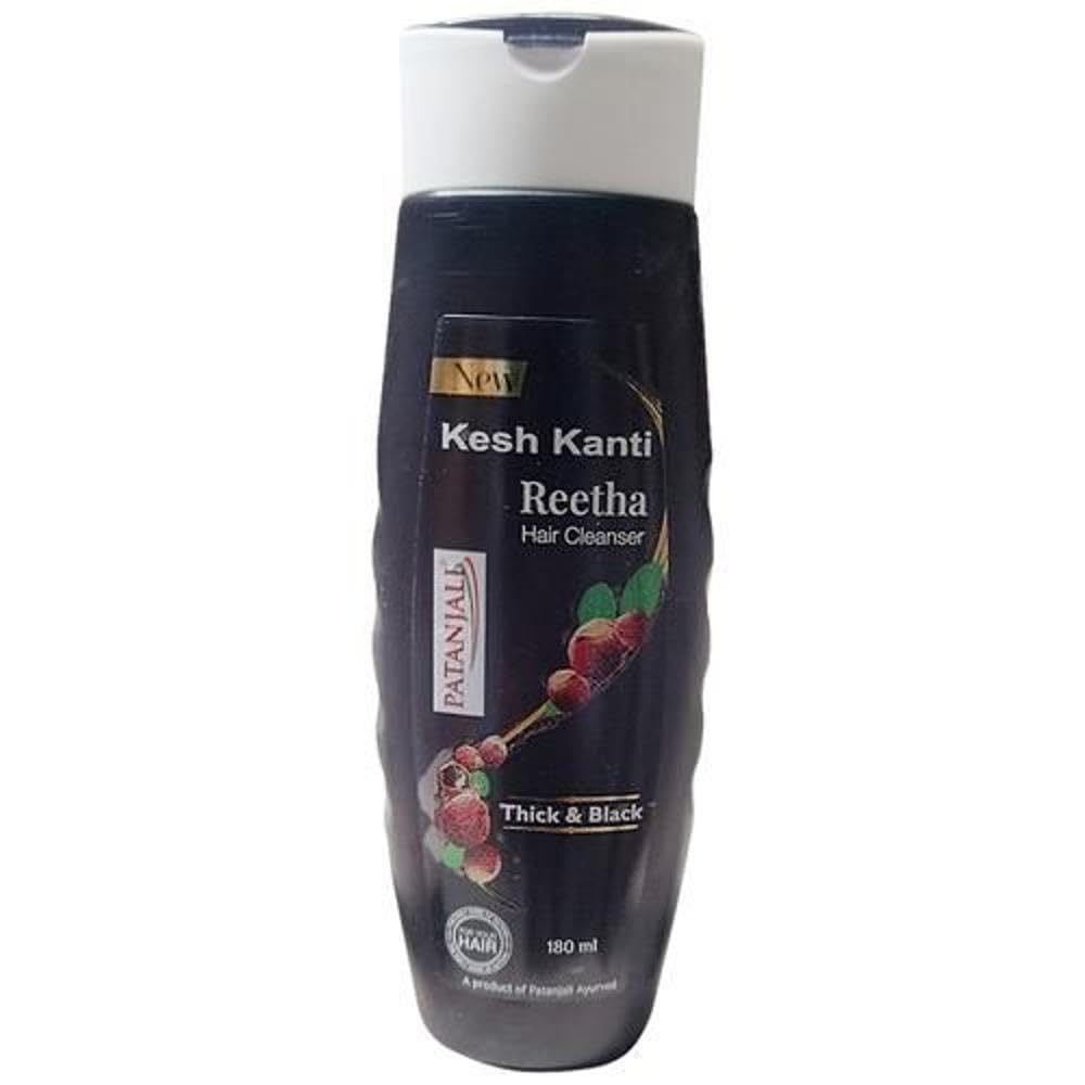 Patanjali Kesh Kanti Reetha Shampoo Hair Cleanser 180Ml  Natural Reetha Soapnut Hair Fall Control Shampoo | Suitable For All Ha