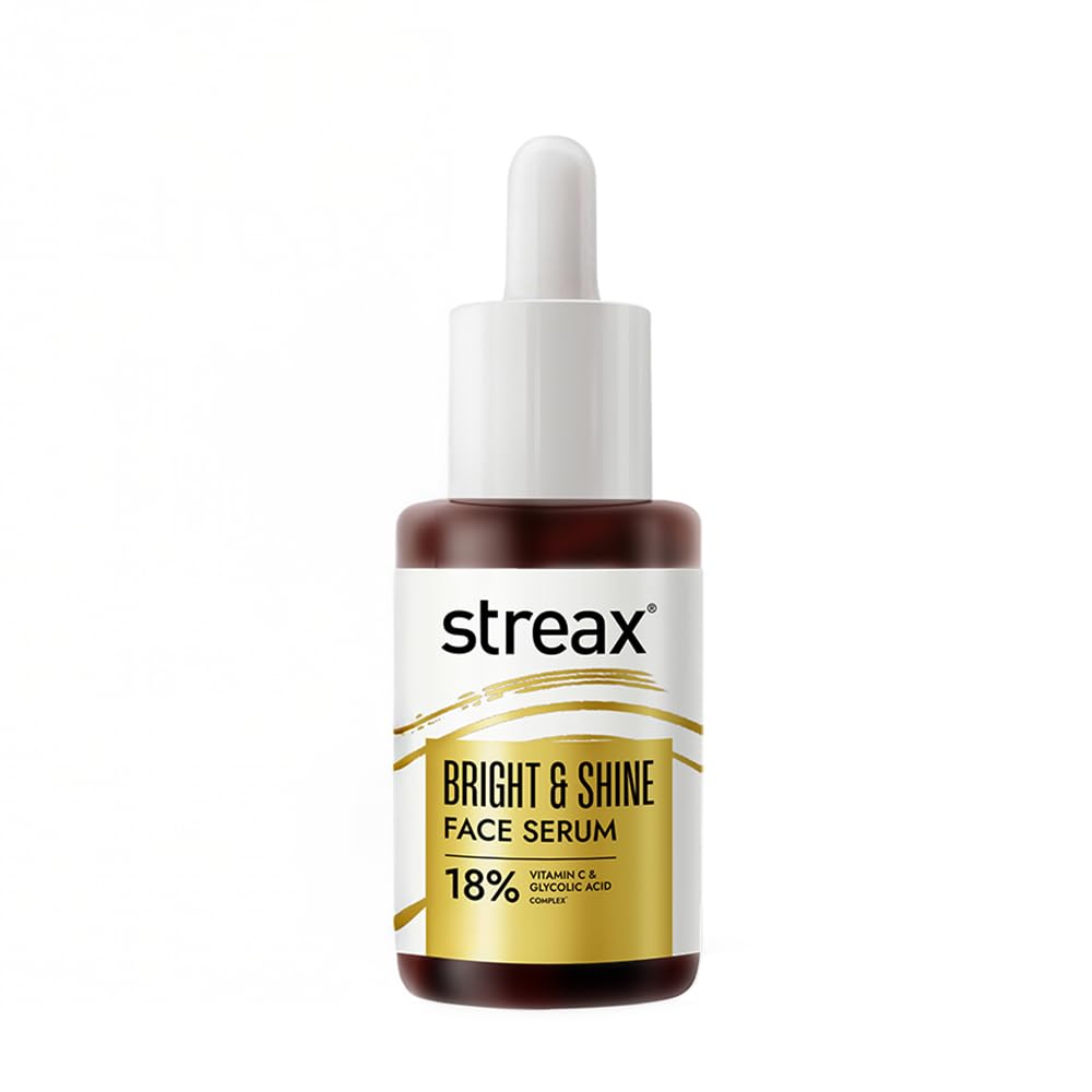 Streax Vitamin C Face Serum, 07 Ml | 18% Vitamin C | Dark Spots Reduction | Brighter Skin In 3 Days | Serum For Glowing Skin | B