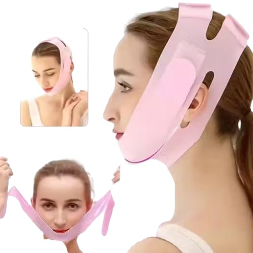 Face Slimming Strap, Pink VLine Facial Mask, Double Chin Reducer Belt, Facial Lifting Bandage For Face Shaping