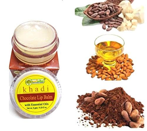 Khadi Rishikesh Herbal Chocolate Lip Balm For Dry And Chapped Lis,Lip Soft And Smooth,Winter Care Lip Balm,Women & Men8Gm