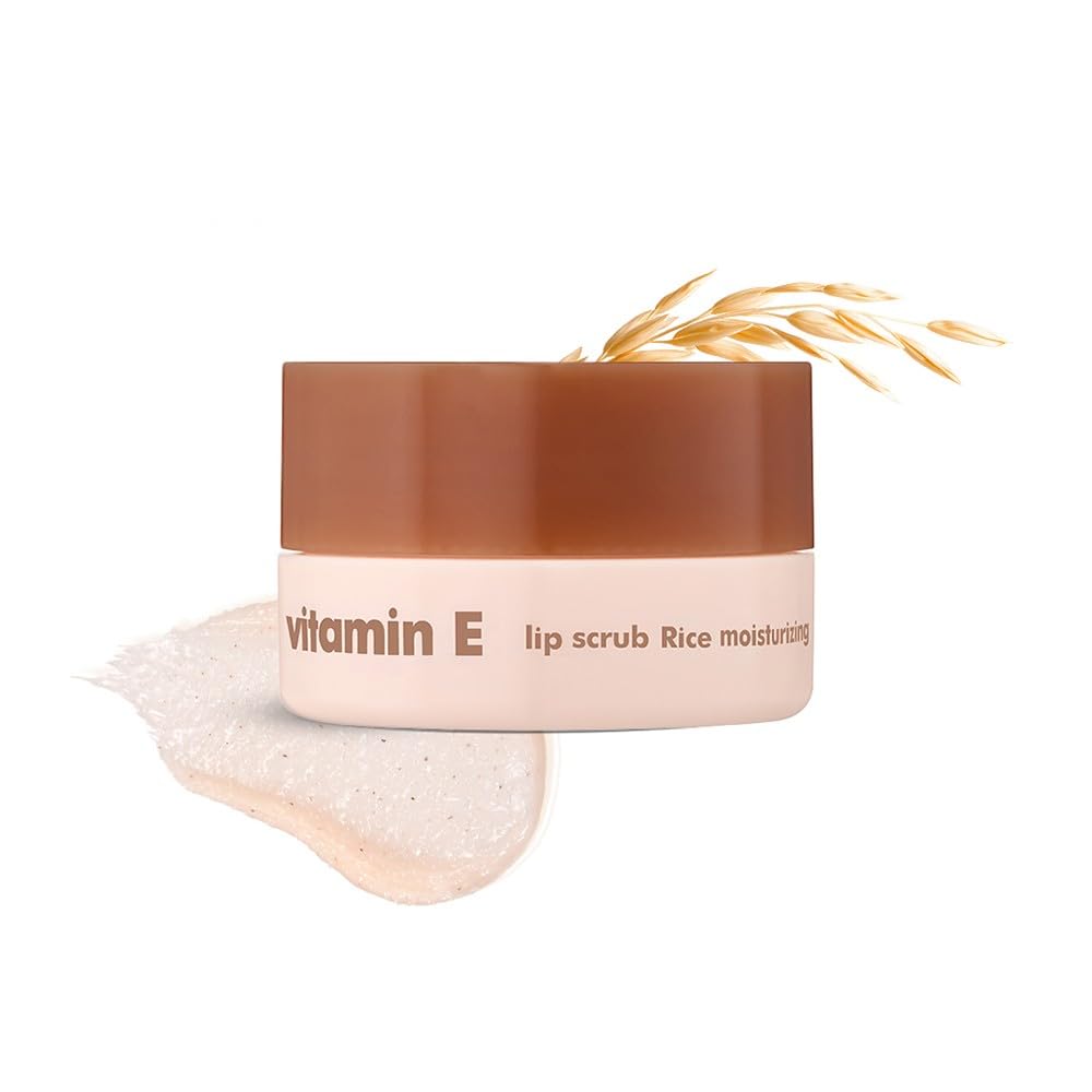 The Face Shop VitaminE Gentle Exfoliating Lip Scrub With Korean Rice For Soft, Smooth, Glowy Lips