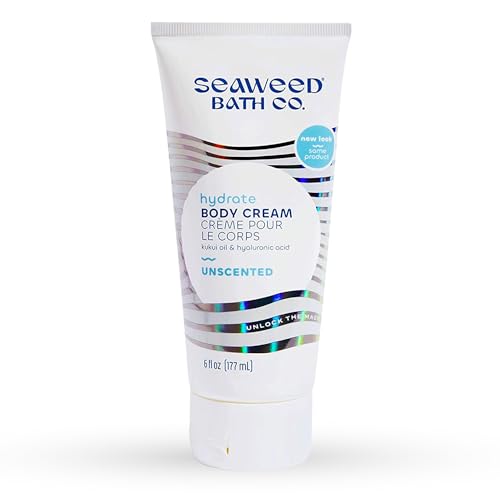 Seaweed Bath Co. Hydrate Body Cream, Citrus Vanilla Scent, 6 Ounce, Nourishing Hand & Body Lotion Moisturizer For Dry Skin, With