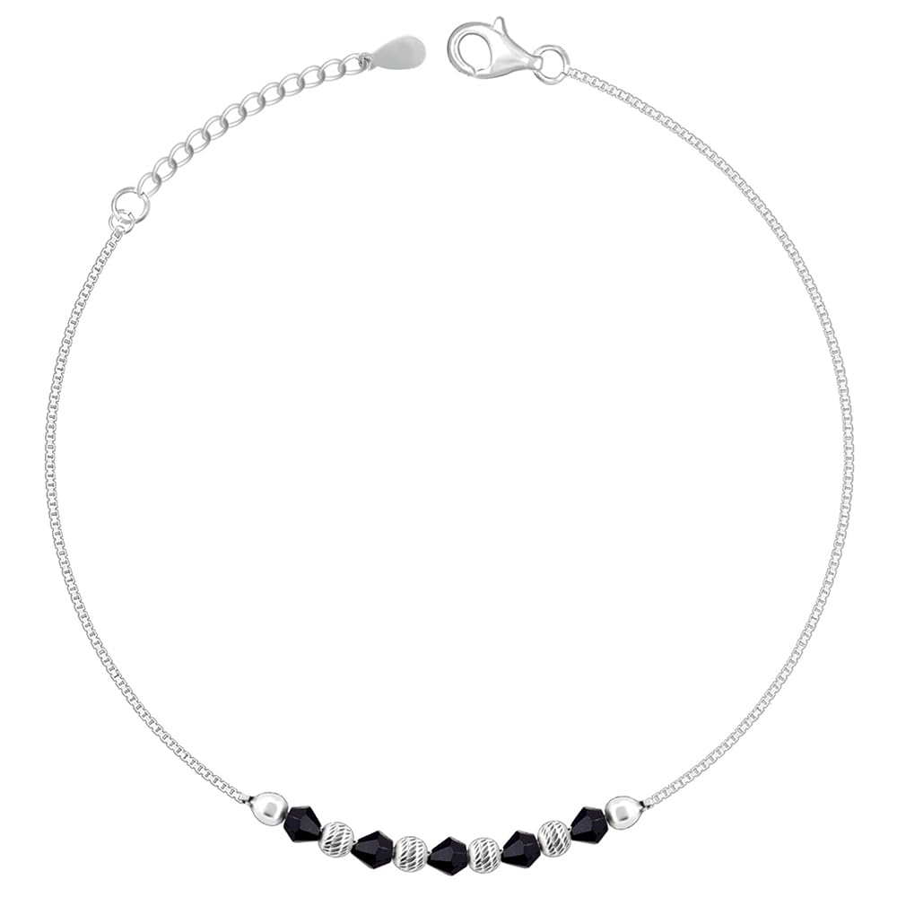 Giva 925 Silver Gypsy Gleams Anklet,Single|Gift For Girlfriend, Gifts For Women And Girls | With Certificate Of Authenticity And