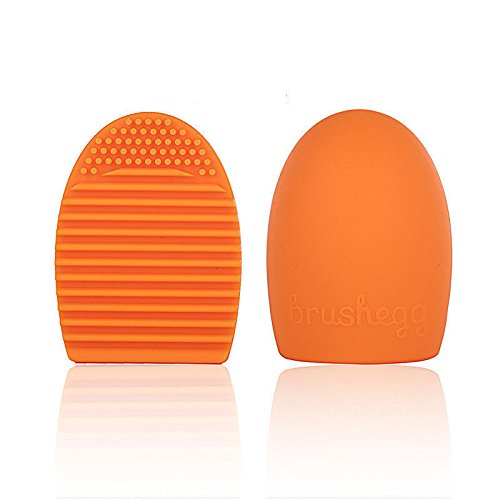 Gugzy Brush Egg The Cosmetic/Makeup Brush Cleaner/Cleaning Tool. Compact And Highly Effective. (Orange)