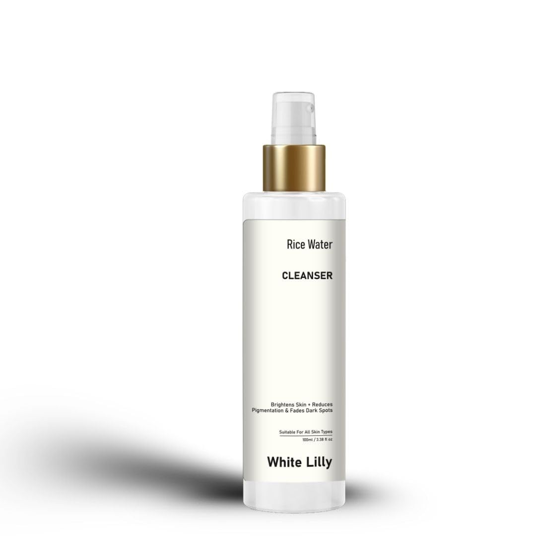 White Lilly Rice Water Face Cleanser | Brightening & Pigmentation Control Face Wash For Men & Women | Fades Dark Spots, Evens Sk