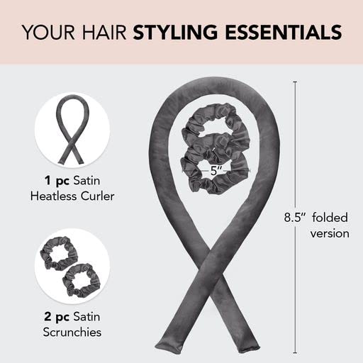 Kitsch Satin Heatless Curling Set - Hair Rollers for Heatless Curls | Heatless Hair Curlers & Hot Rollers | Hair Curlers To Slee