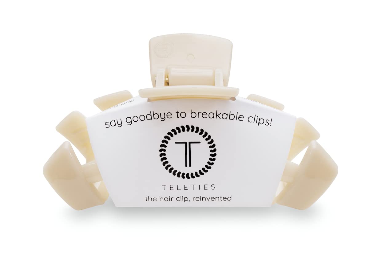 TELETIES - Large Hair Clip - Strong Grip, Bendable Teeth, Comfortable Curved Design - Ideal for Thick Hair - For All Hair Textur
