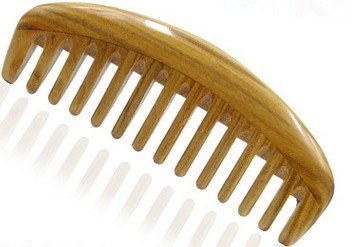 Myhsmooth Gs-by-wt Wide Tooth Wood Handmade Natural Green Sandalwood No Static Comb with Aromatic Scent for Detangling Curly Hai