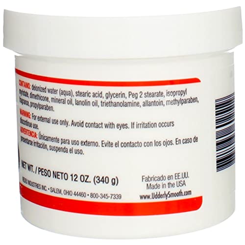 Udderly Smooth Udder Cream Skin Moisturizer, 12 Ounce Jar (Pack of 2) - Ideal for Dry Skin, Model 60251X12
