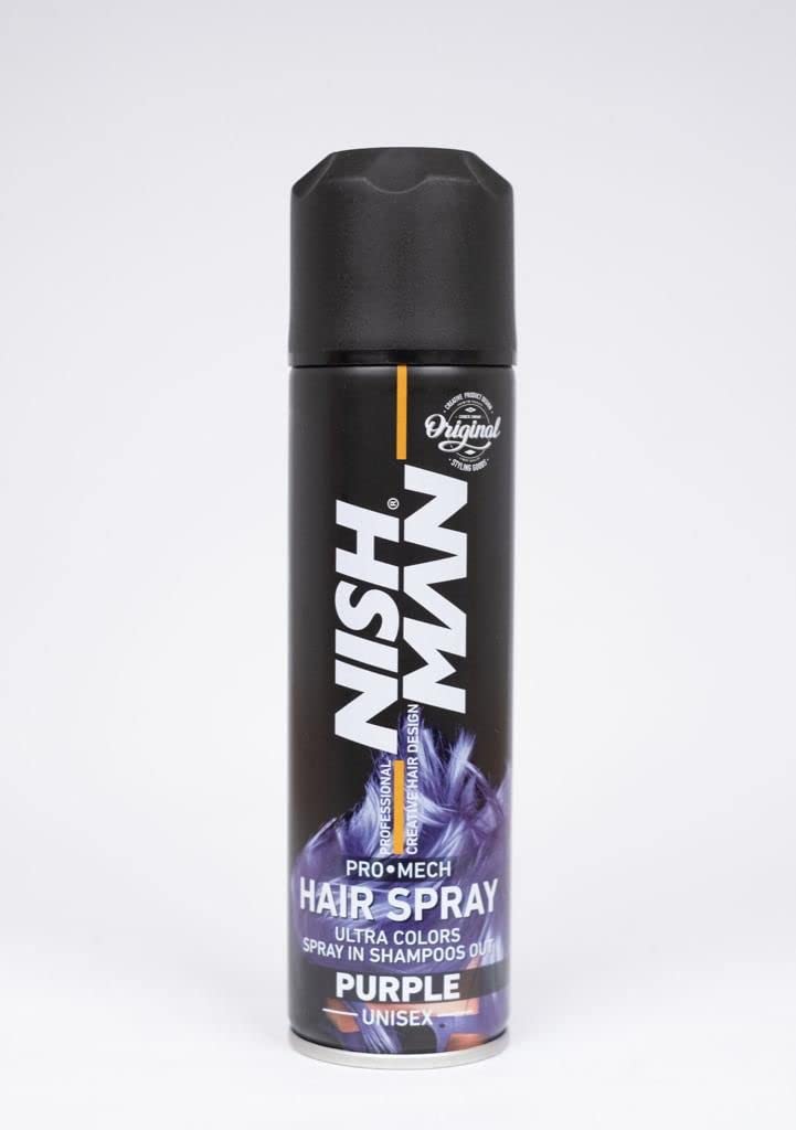 Nish Man Temporary Hair Colour - Nishman Unisex Pro Mech Hair Styling Colour Spray - Ultimate Coloured Hair Spray Wash Out Kids