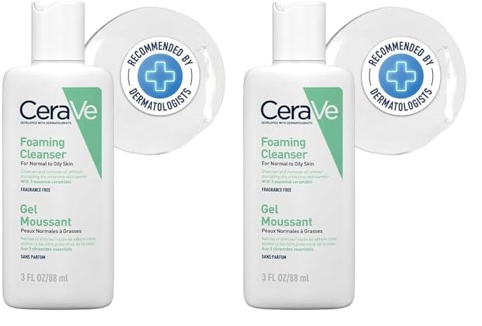 Cerave Foaming Cleanser For Normal To Oily Skin (88Ml) - Dermatologist-Developed Facewash | Non-Comedogenic And Fragrance-Free C