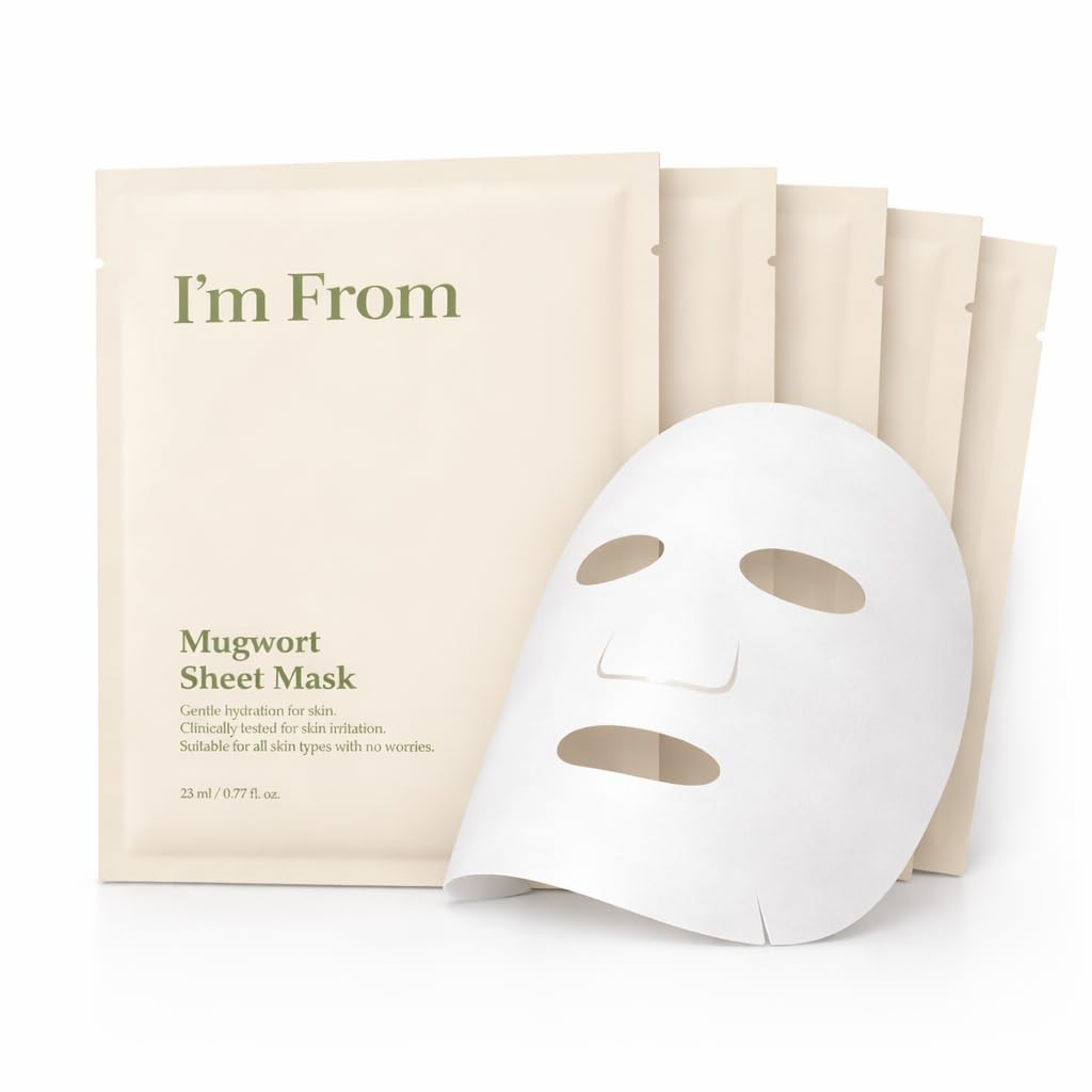 Im from Mugwort Sheet Mask, Calming & Cooling Vegan Face Mask with Mugwort Extract, Soothing Care for Sensitive Skin, Korean Sk