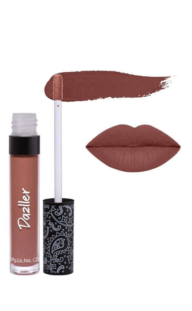 Dazller All Day Lipcolour|Moisturizing Kokum Butter|NonTransfer & SmudgeProof|8Hr Stay|Liquid Lipstick For Women|Dlc040 Dita|6