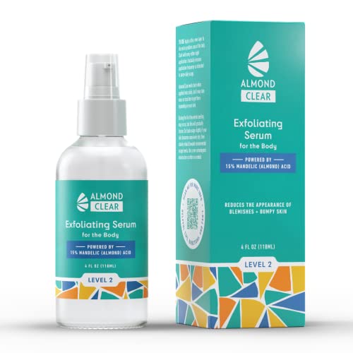 Almond Clear Level 2 Serum | Mandelic Acid Body Serum for Acne, Folliculitis, Aging Skin, Ingrown Hairs, Dark Spots on Face, Che