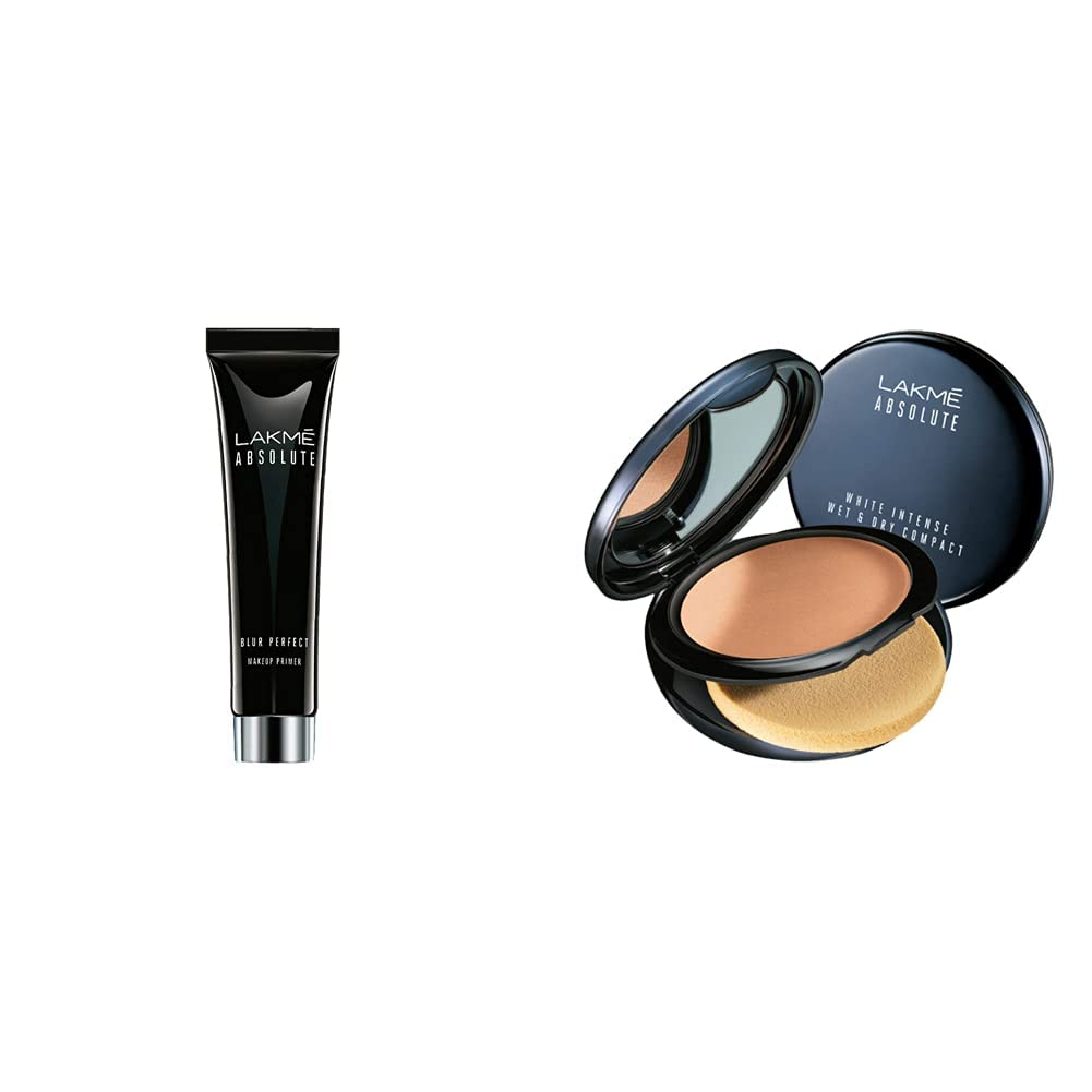 Lakm Absolute Blur Perfect Makeup Primer, 30G And Lakm Absolute White Intense Wet And Dry Compact, Golden Light, 9G