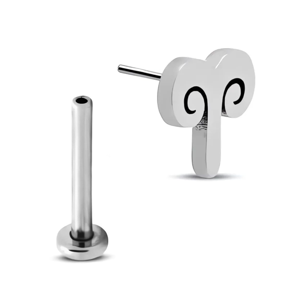 NewkeepsR 16g-Titanium Threadless Zodiac 12 Constellation Astrology Jewelry Stud Earring-Aries