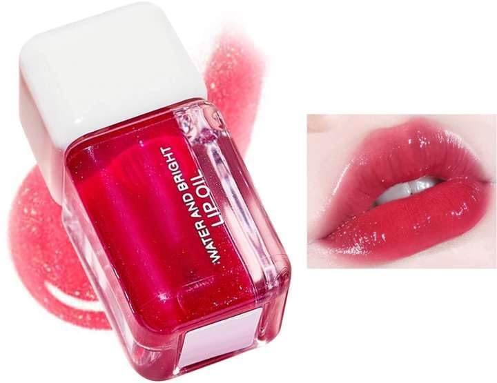 Korean Crystal Jelly Lip Tint Gloss | Long Lasting NonSticky Repair Moisturizing Hydrating Lip Oil Balm Tint | Waterproof Clear