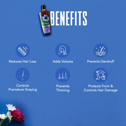 Dabur Vatika Ayurveda Herbal Black Seed Enriched Hair Oil for Complete Hair Care 200 ml / 6.76 fl oz)