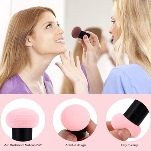 Kddom Dry Wet Dual-Use Mushroom Makeup Sponge Foundation Sponge Powder Puff With Handle Case