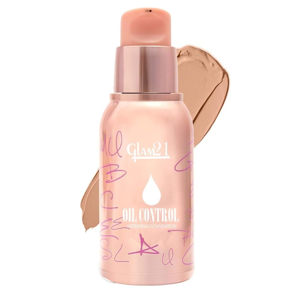 Glam21 Oil Control Hydrating Foundation To Matte Look Highly Recommended For Oily Skin| Moisturized & Minimizes Redness, Pores 