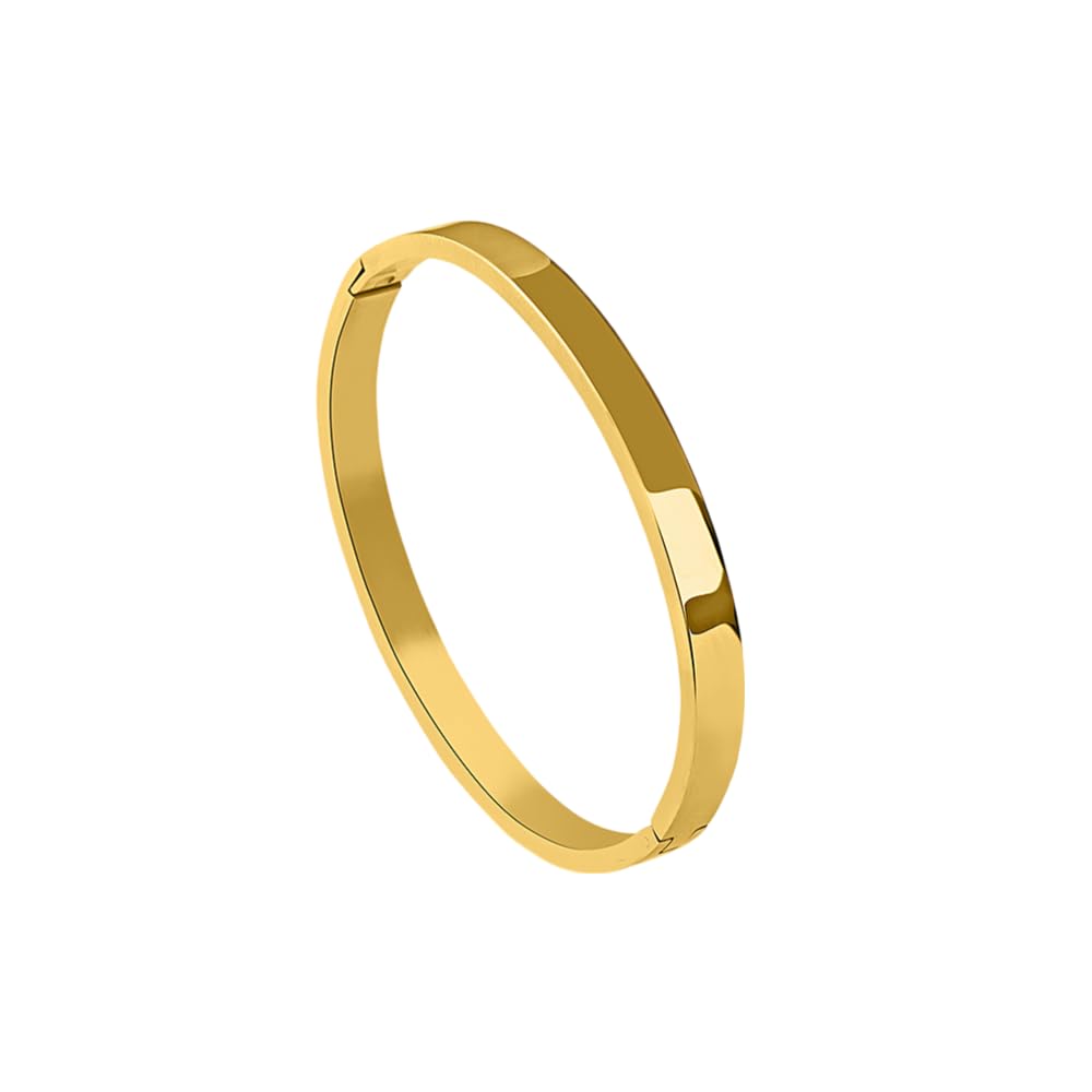 Palmonas 18K Gold Plated Plain Stackable Bangle Bracelet |4Mm For Womens | Gifts For Girlfriend, Gifts For Women And Girls |