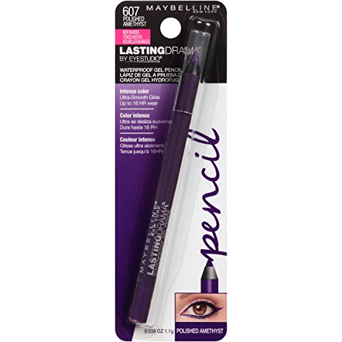 Maybelline New York Eyestudio Lasting Drama Waterproof Gel Pencil, Polished Amethyst, 0038 Oz