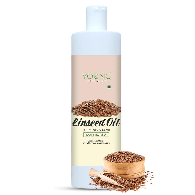 Young Chemist Pure Flaxseed Oil For Hair Growth & Cooking - 500Ml, Nutrient-Rich Alsi Oil For Healthy Meals And Strong Hair