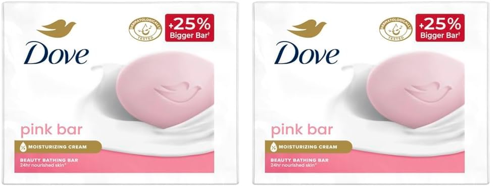 Dove Pink Beauty Bar Pack Of 6, 125G Each For Even Toned Nourished Skin With Plant Based Cleansers And Ph Balanced Formula