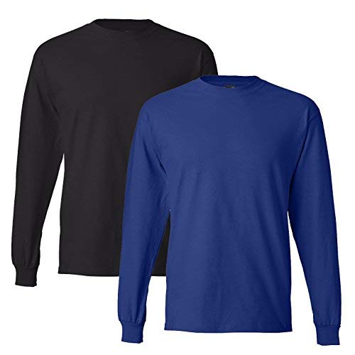 Hanes mens 61 oz Long-Sleeve Beefy-T(5186)-BLAcKDEEP ROYAL-M