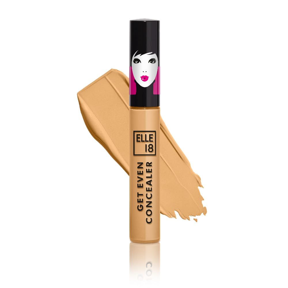 Elle18 Get Even Concealer, Marble, Buildable Coverage Concealer, Covers Dark Spots, UnderEye & Fine Lines, Crease Resistant, In
