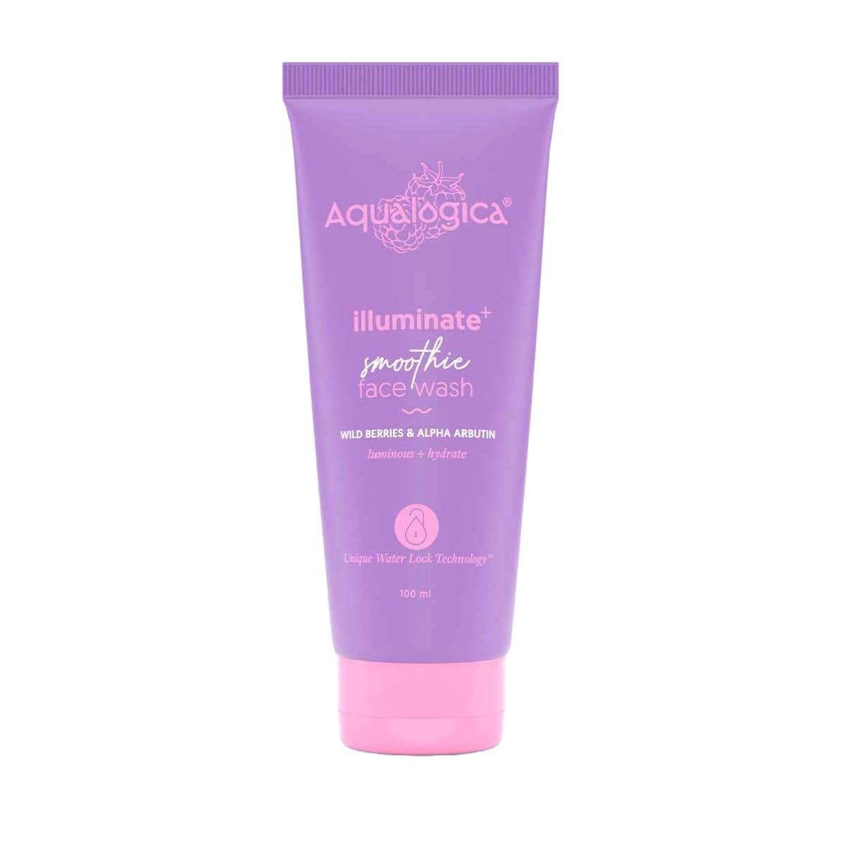 Aqualogica illuminate+ Smoothie Face Wash with Wild Berries & Alpha Arbutin for Gently Exfoliates & Hydrates Skin | For Combinat