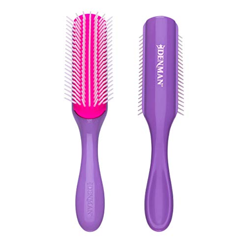 Denman curly Hair Brush D3 (African Violet) 7 Row Styling Brush for Detangling, Separating, Shaping and Defining curls - For Wom