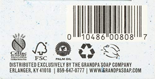 Grandpa's Epsom Salt Bar Soap by The Soap Company | Natural Face & Body Soap | Epsom Salt + Baking Soda | Deep Cleanse | Paraben