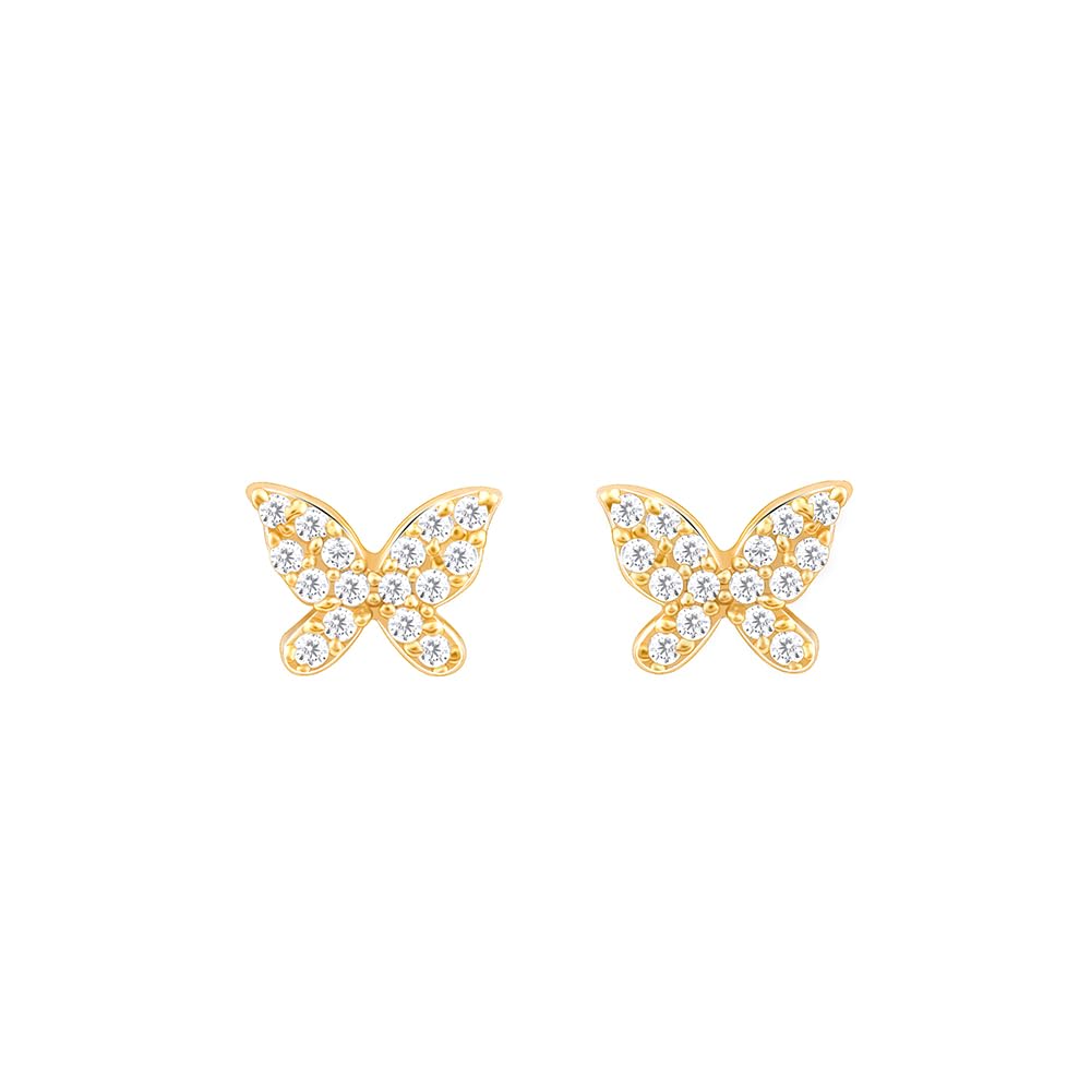 Giva 925 Silver Golden Butterfly Studded Affair Earrings|Gifts For Girlfriend,Rakshabandhan Gift For Sister Bhabhi,Women&Girls|W