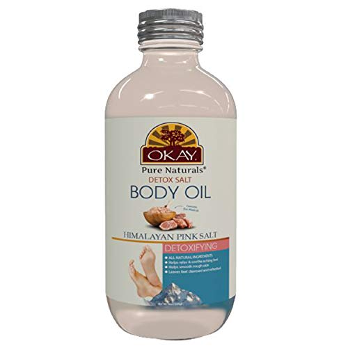 OKAY Pure Naturals Detox Salt Body Oil Himalayan Pink Salt with Lavender and Rose Oil 4oz