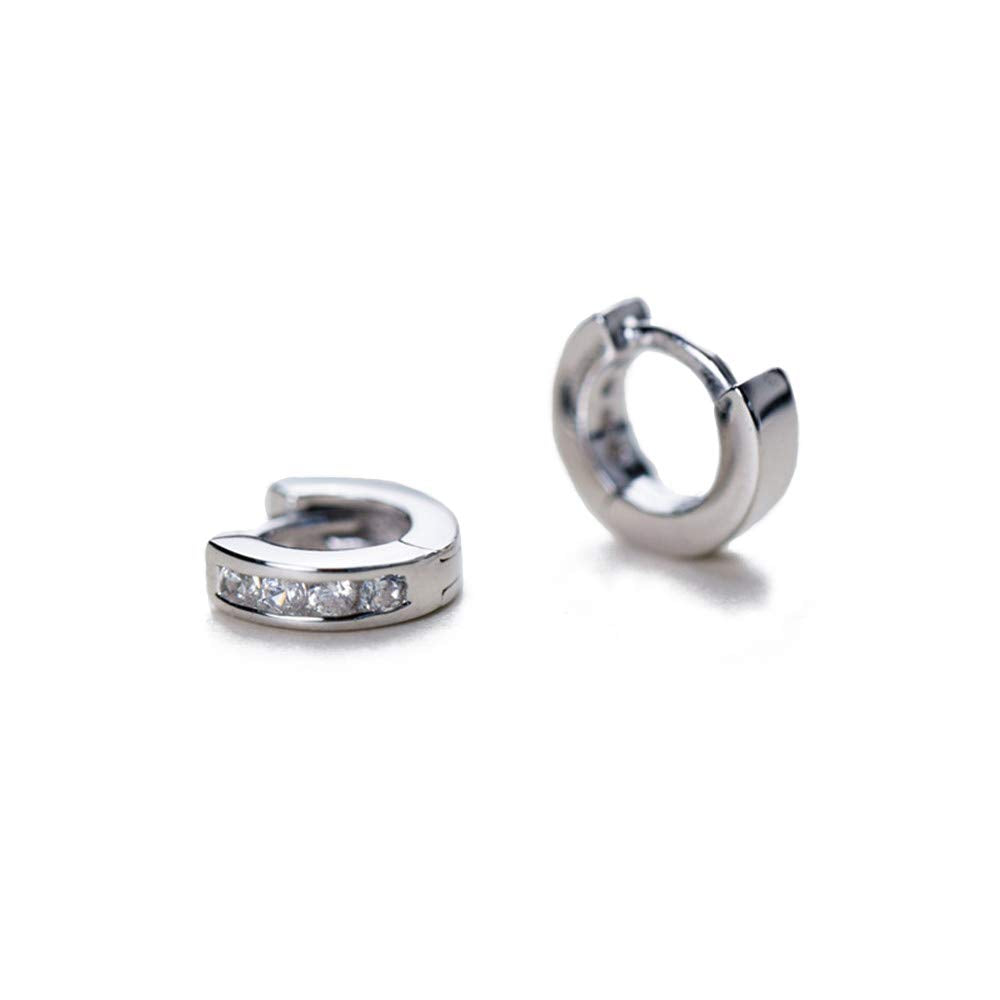 CZ Tiny Small Hoop Earring for Women 925 Sterling Silver Micro Huggie Hoops Upper Hole Ear Cuff Cartilage Hypoallergenic Fashion
