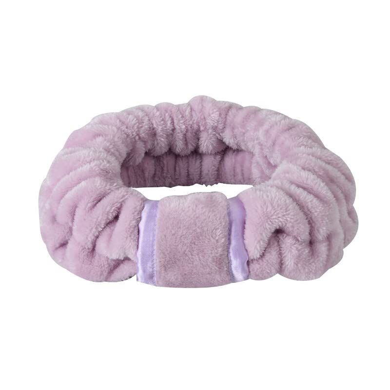 Nnr Elastic Velvet Face Wash Headband For Women, Soft And Adjustable Hairband For Makeup, Spa, And Bath  Lavender