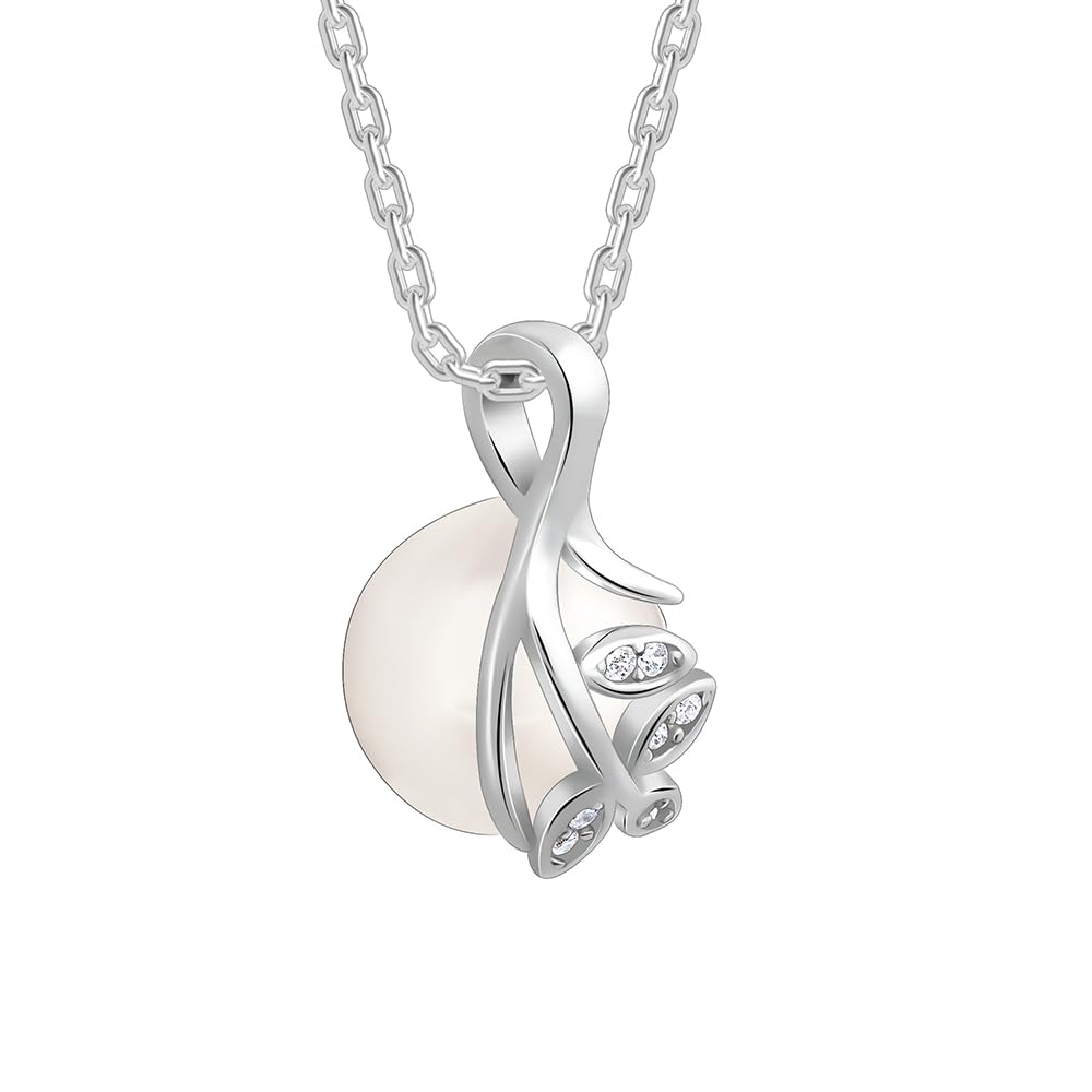 GIVA 925 Silver Soul Pearl Pendant With Link Chain | Rakhi Rakshabandhan Gift for Sister Bhabhi, Gifts for Women & Girls| With C