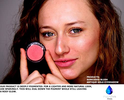 Pure Ziva Bella Dark Red Rogue Pink Rouge Rosewood Blush Pressed Cheek Color Powder, Talc & Paraben Free, No Animal Testing & Cr