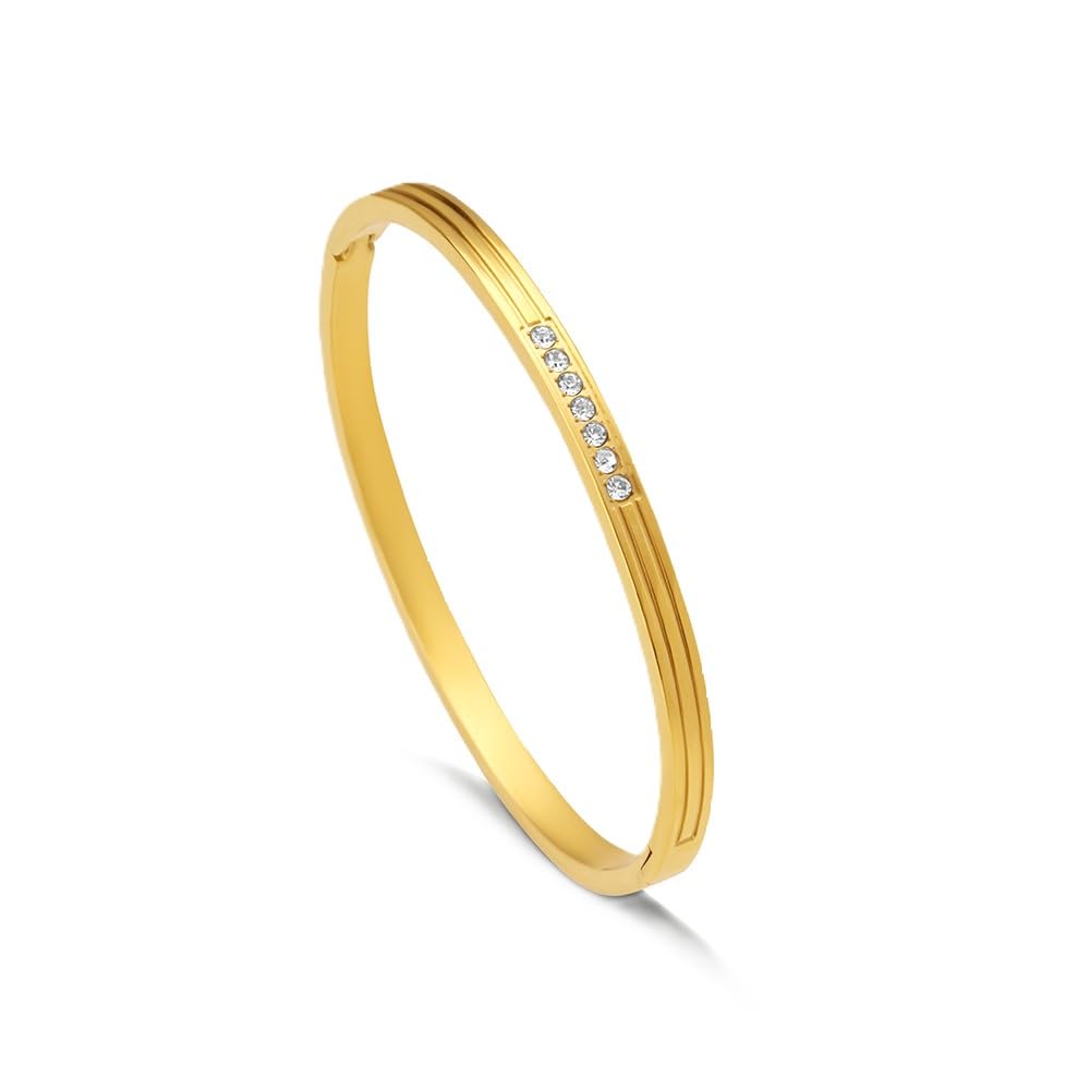Palmonas Diamond Allure Bangle Bracelet For Women  Jewellery Gift For Girls & Women | Waterproof & AntiTarnish Bracelet, Styli