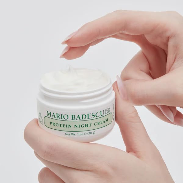 Mario Badescu Protein Night Cream For Dry And Sensitive Skin  Anti-Aging Night Cream Formulated With Peptides & Collagen 1 Oz