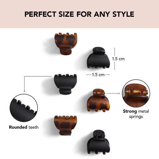 Kitsch Small Hair Clips for Women - Recycled Plastic Small Claw Clips & Mini Claw Clips for Hair | Mini Hair Clips for Thin Hair