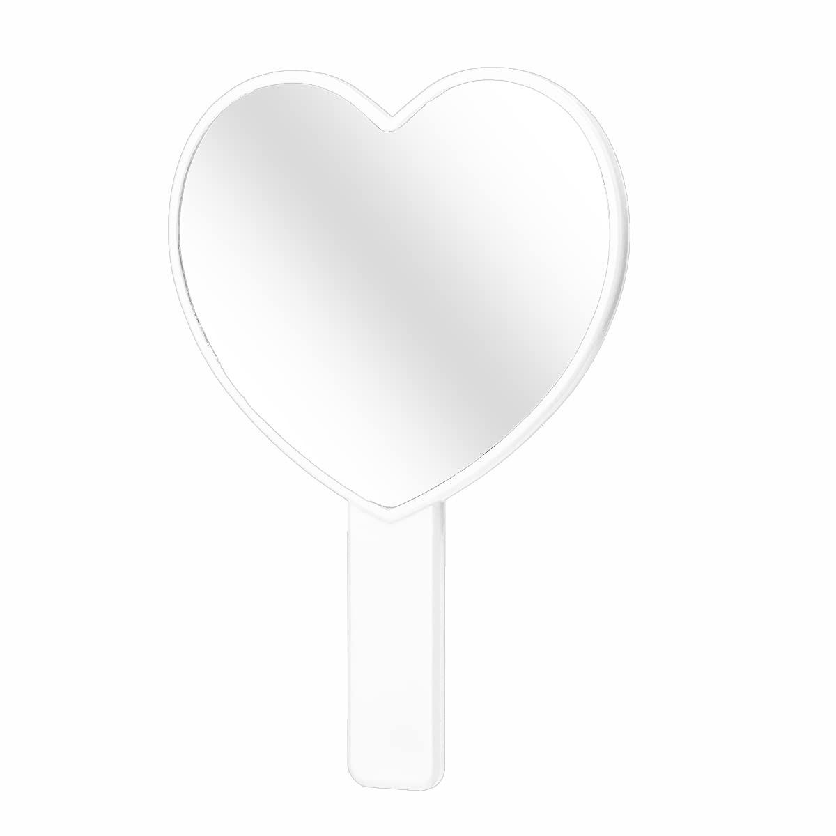 Topyhl 2Pcs Heart-Shaped Makeup Hand Mirror,Travel Handheld Mirror Portable Personal Cosmetic Mirror With Handle (White)