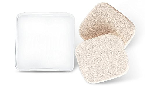 Kooba 2Pcs Square Makeup Sponges With 1 Travel Case, Beauty Face Primer Compact Powder Puff, Blender Sponge Replacement For Cosm
