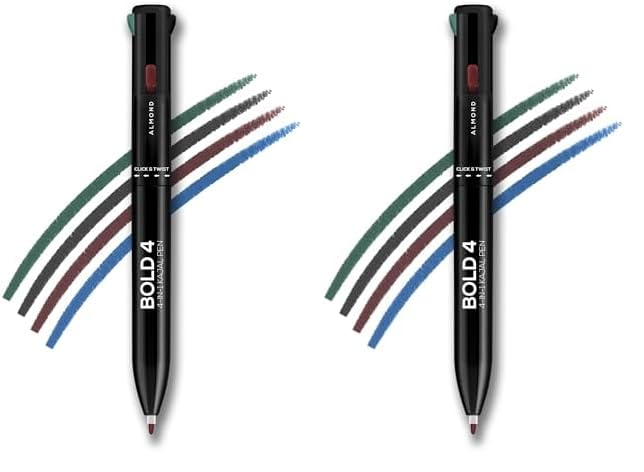 Renee Bold 4-4-In-1 Kajal Pencil - Four Shades Black, Brown, Teal & Blue - Matte Finish, Rich Color Payoff, One-Stroke Applicati