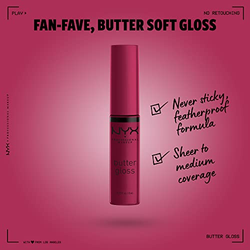 NYX PROFESSIONAL MAKEUP Butter gloss, Non-Sticky Lip gloss - Devils Food cake (Deep Plum)